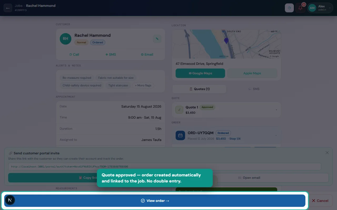 One-click ordering screenshot