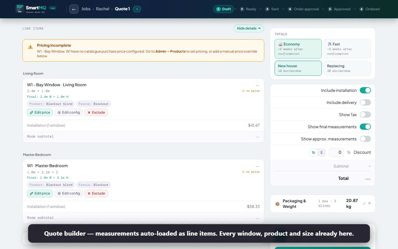 Quote Builder screenshot