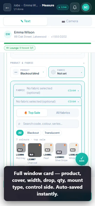On-site Measuring screenshot