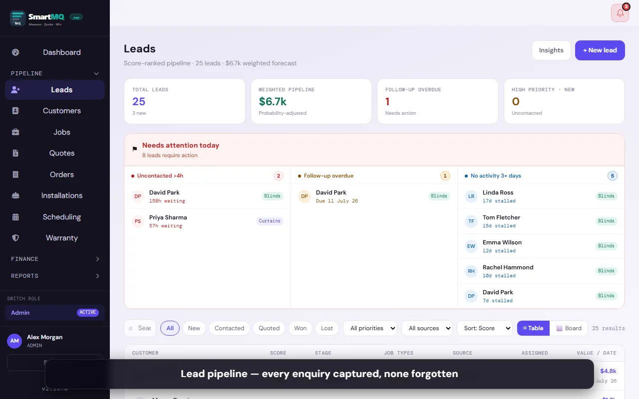 Lead Management screenshot